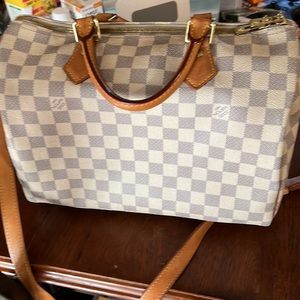REDUCED!Louis Vuitton Speedy Damier Azur Bandouliere 30 shoulder bag + organizer